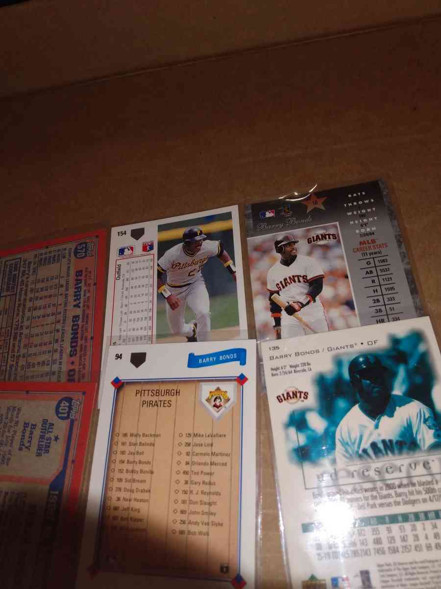 six card lot of Barry bonds - Alicia, Arkansas - FleaMarketBay