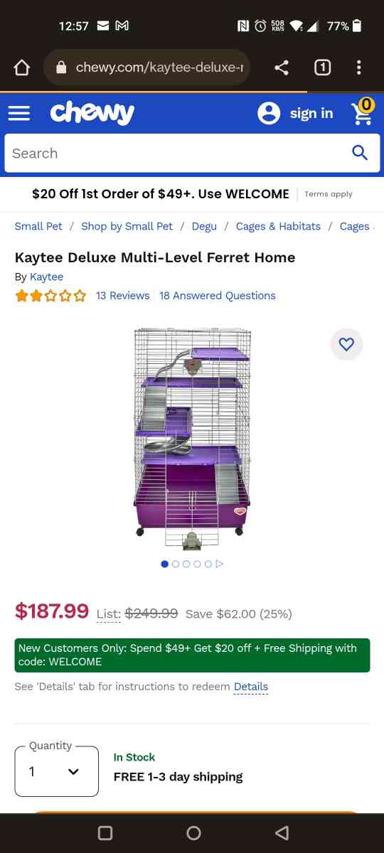 KAYTEE MULTI LEVEL FERRET CAGE - Bernville, Pennsylvania - FleaMarketBay