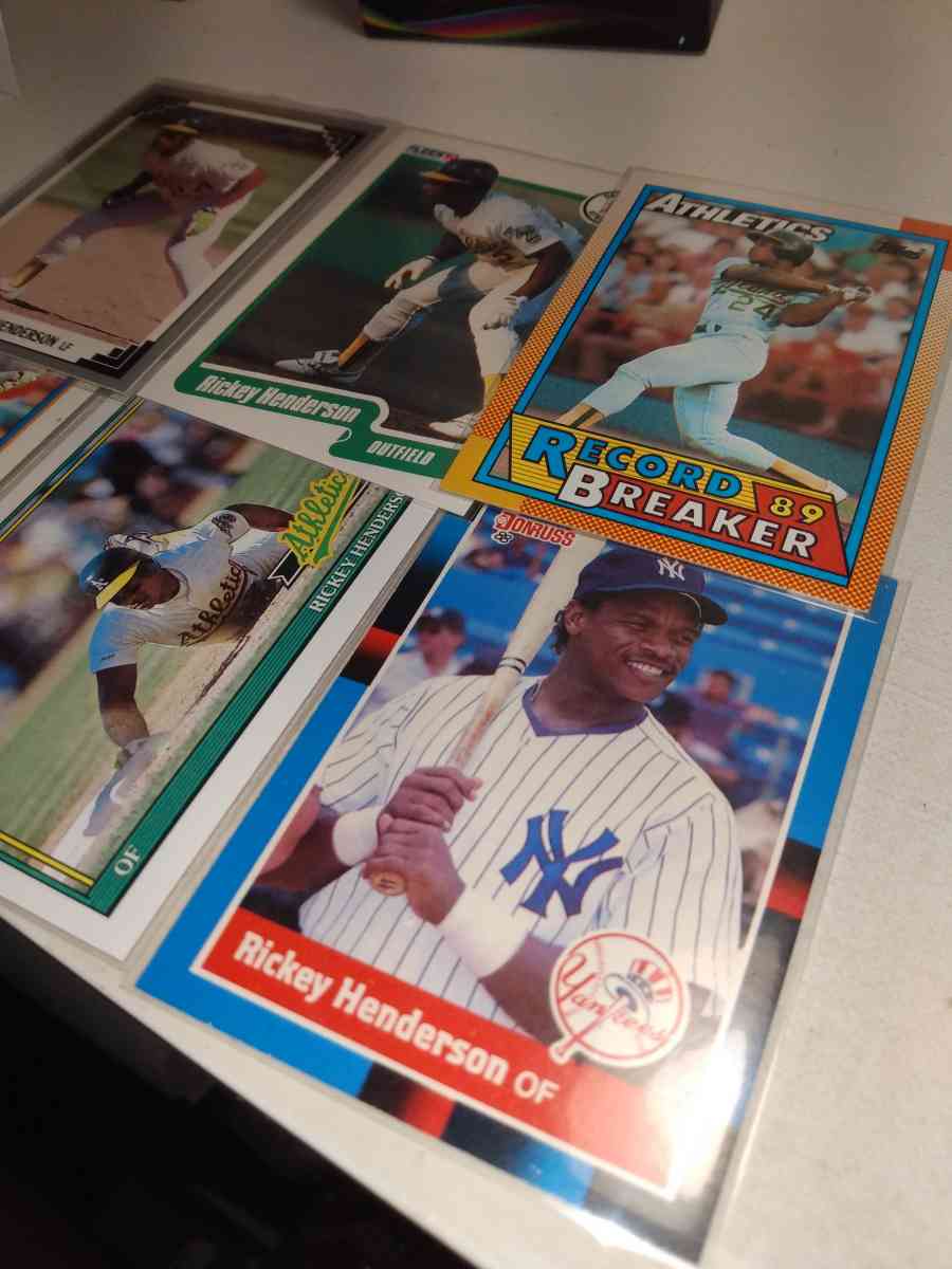 six card lot of Rickey Henderson Hall of famer - Alicia, Arkansas - FleaMarketBay