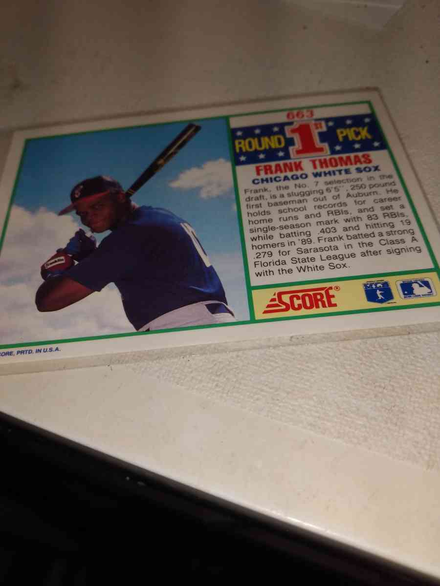 1990 score first round pick Frank Thomas - Alicia, Arkansas - FleaMarketBay