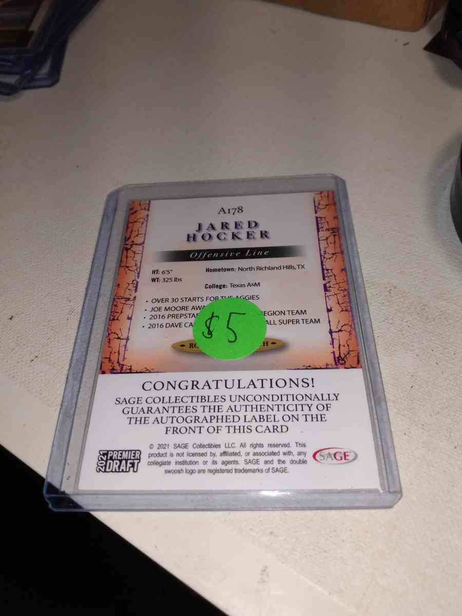2021 autographed Jared Hocker premier draft - Alicia, Arkansas - FleaMarketBay