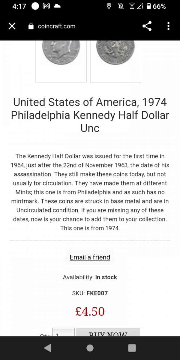 1974 half Kennedy silver dollar - Flippin, Arkansas - FleaMarketBay