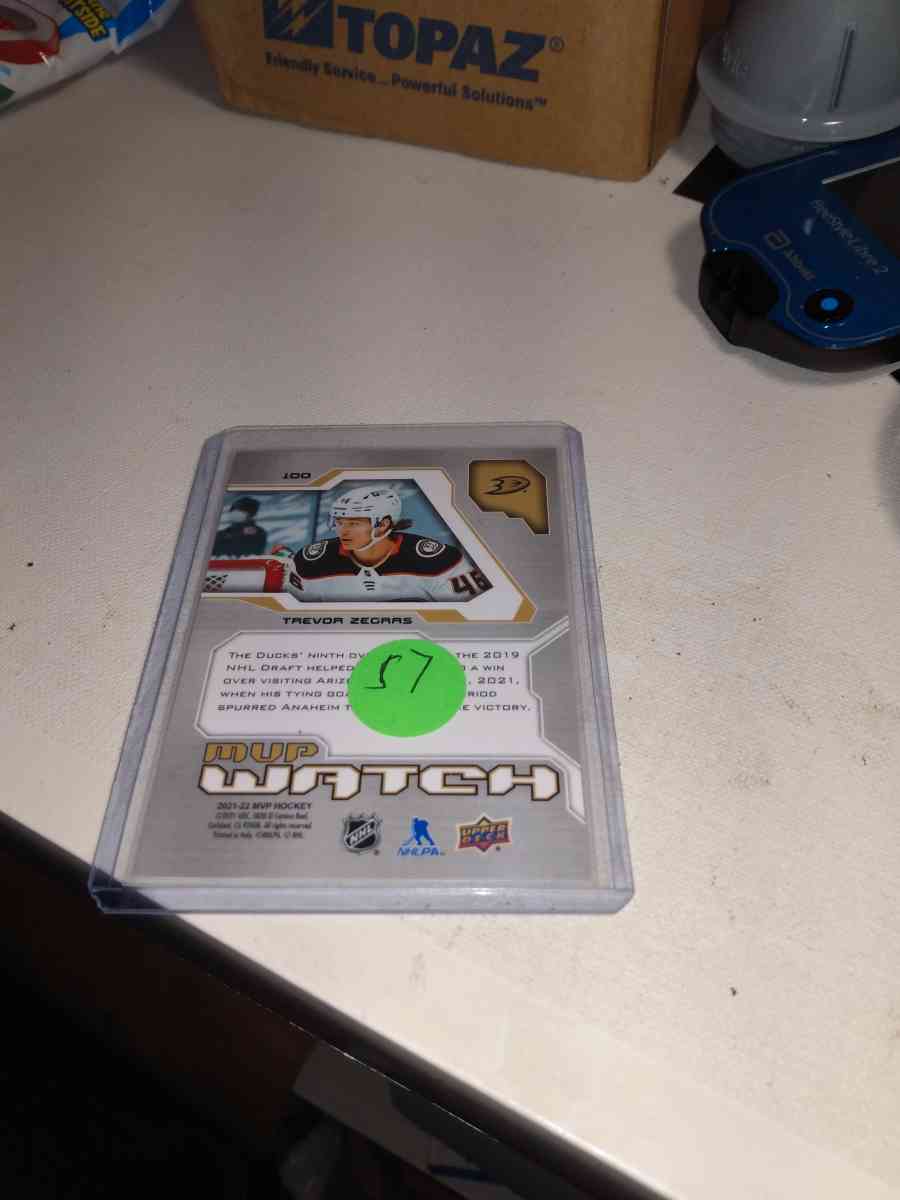 2021  2022 upper Deck MVP hockey Trevor zegras - Alicia, Arkansas - FleaMarketBay