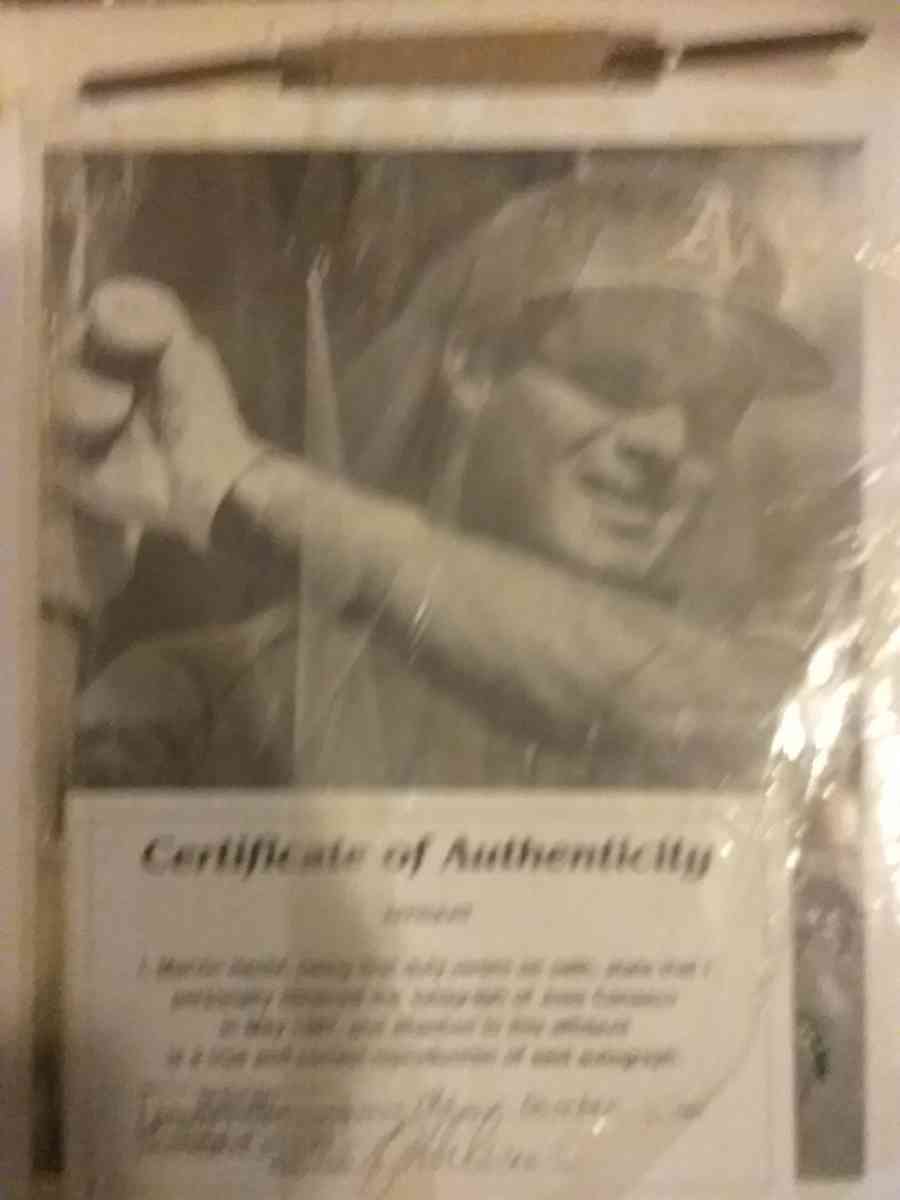 Jose Canseco autographed print - Amador City, California