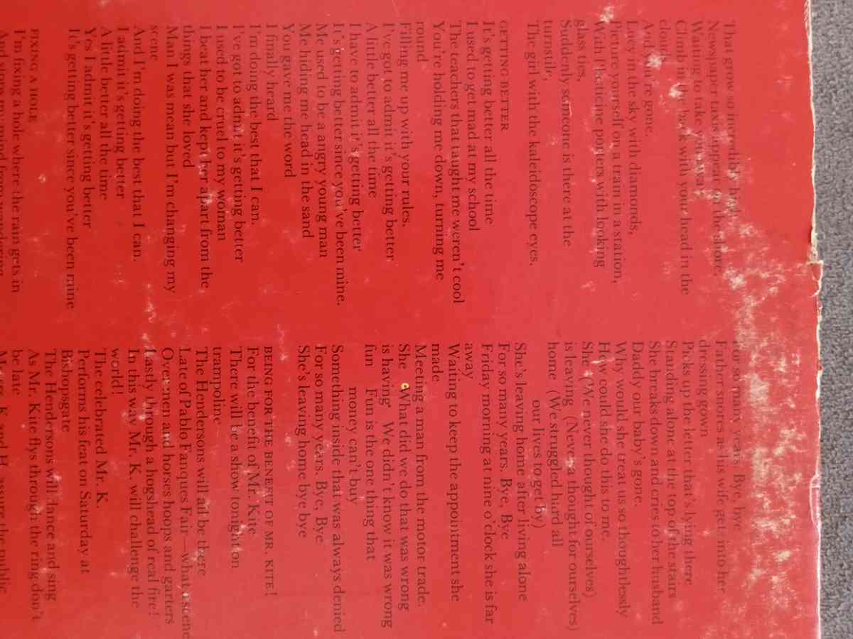 1967 Beatles Sergeant Peppers Lonely Hearts Capitol Records - West Covina, California - FleaMarketBay