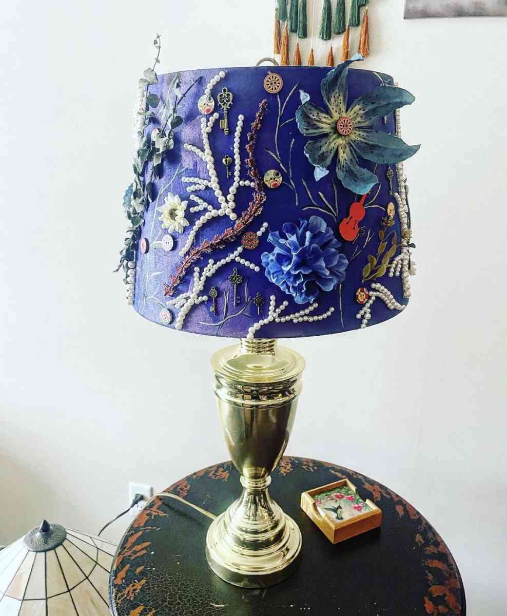 upcycled hand crafted and hand painted Lamp - Washington, Michigan - FleaMarketBay