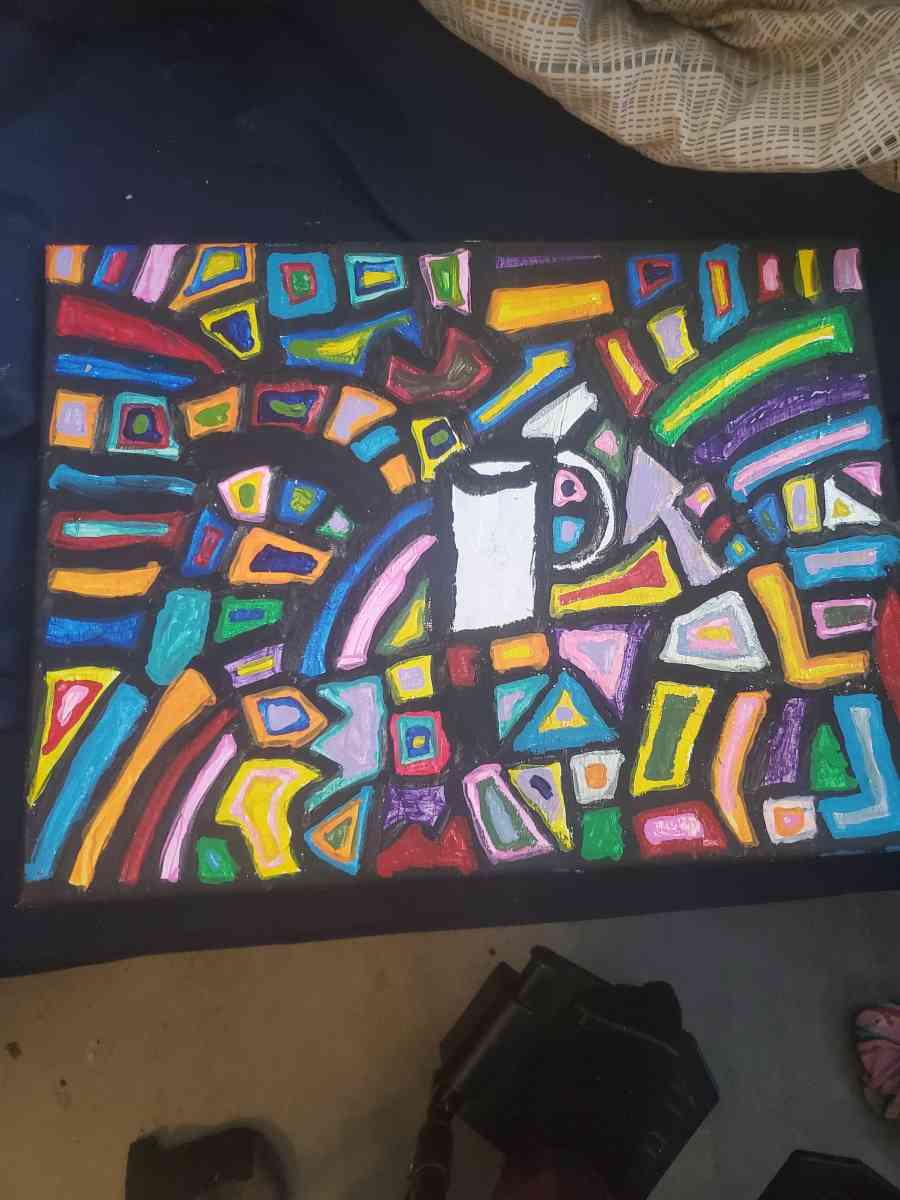 Coffee Time Abstract Original Painting - Portland, Oregon