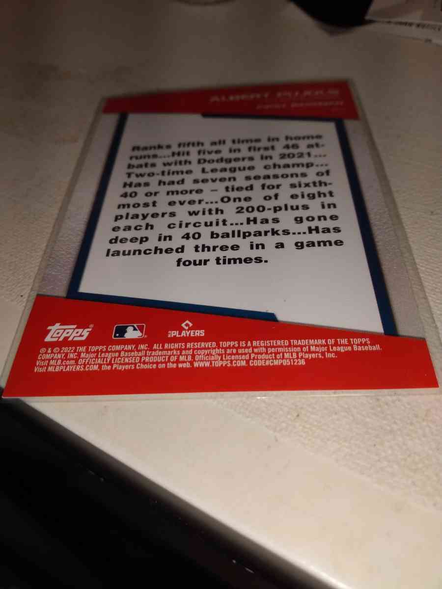 Topps 2022 opening day bomb squad Albert pujols - Alicia, Arkansas - FleaMarketBay