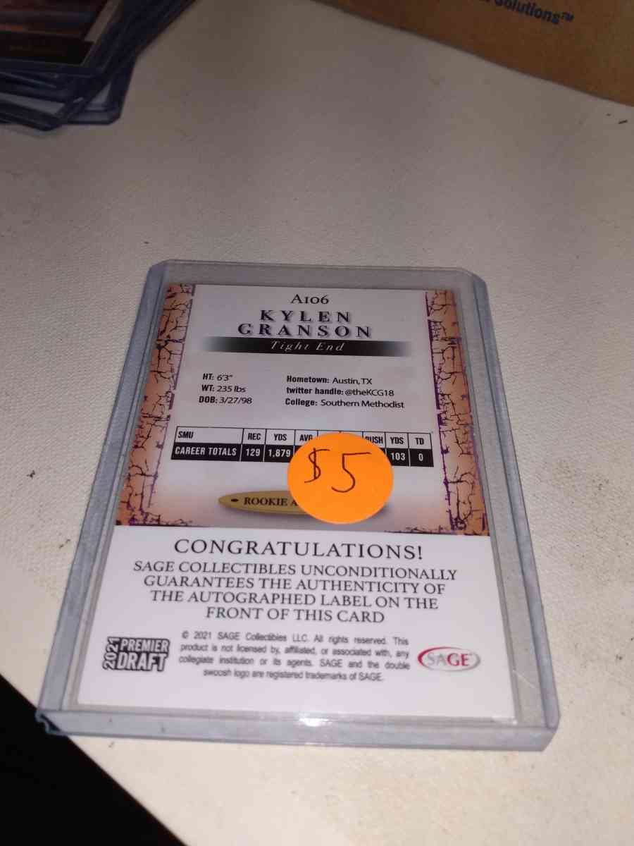 2021 draft sage kylen granson - Alicia, Arkansas - FleaMarketBay