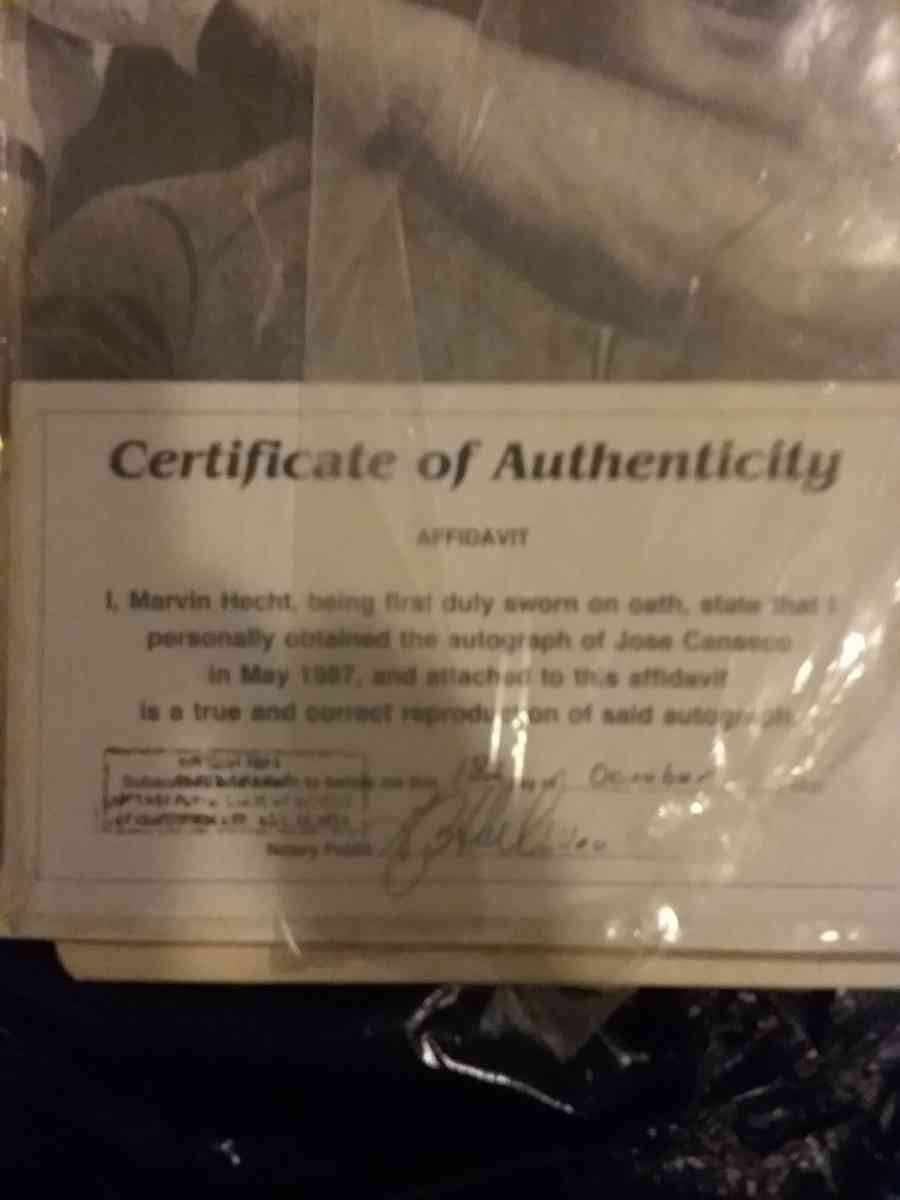 Jose Canseco autographed print - Amador City, California - FleaMarketBay