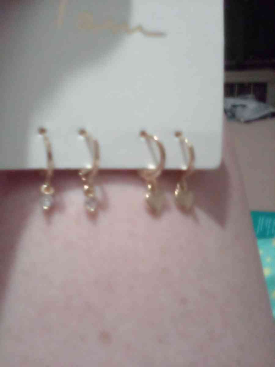 2pairs of Heart earrings