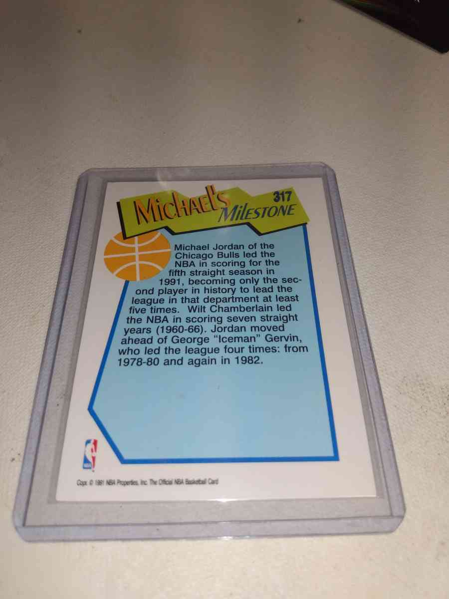 1991 Michael Jordan milestone card - Alicia, Arkansas - FleaMarketBay