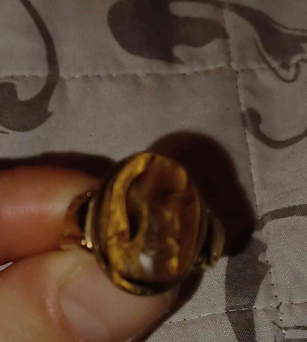 Rare unique Victorian Intaglio tigers eye unisex ring - Lexington, South Carolina