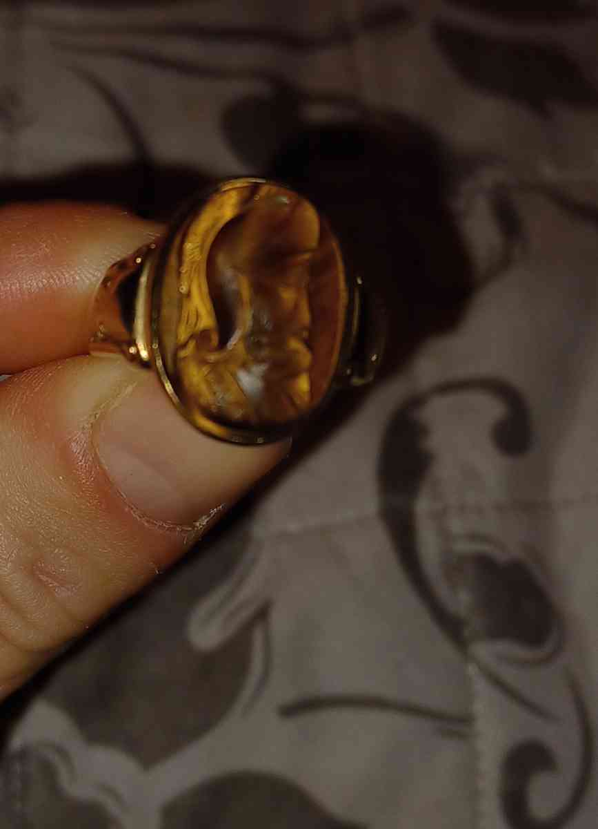 Rare unique Victorian Intaglio tigers eye unisex ring - Lexington, South Carolina - FleaMarketBay