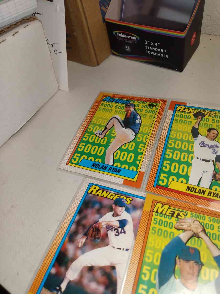 1990 Topps card lot Nolan Ryan 5000 strikeouts - Alicia, Arkansas - FleaMarketBay