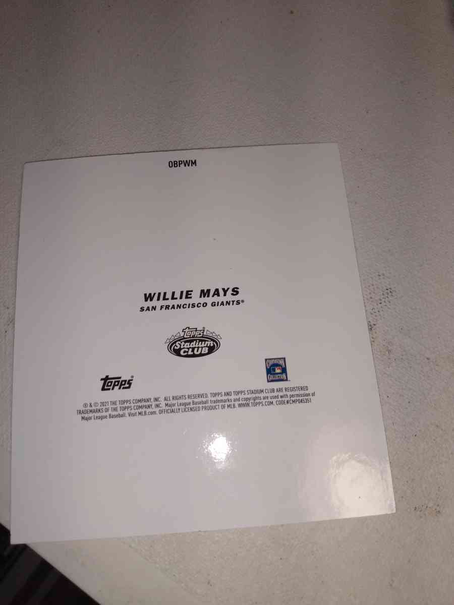 2021 stadium club Master photo Willie Mays - Alicia, Arkansas - FleaMarketBay