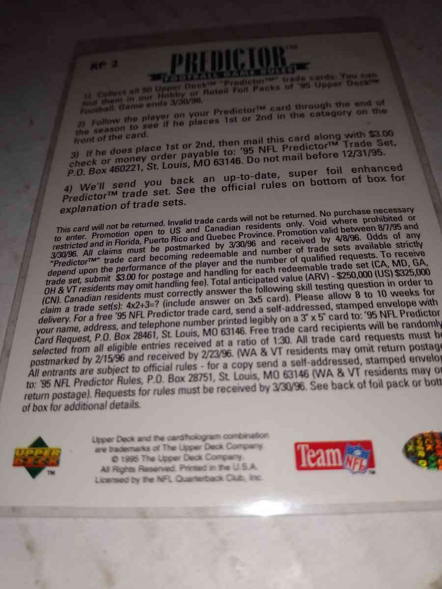 1995 upper deck Steve Young - Alicia, Arkansas - FleaMarketBay