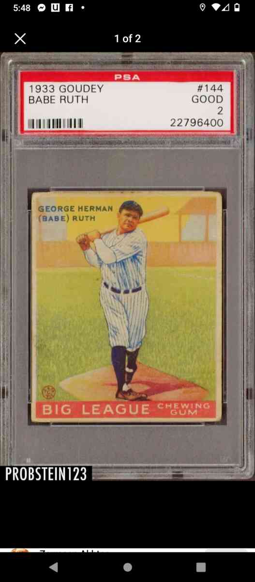 1933 Babe Ruth - Neptune, New Jersey