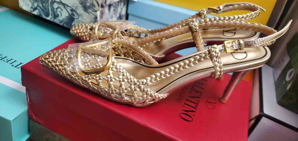 gold rafia VLTN shoes - Mission Viejo, California