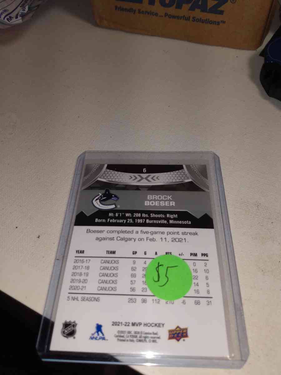 upper Deck MVP 2022 Rock Boeser autograph card - Alicia, Arkansas - FleaMarketBay