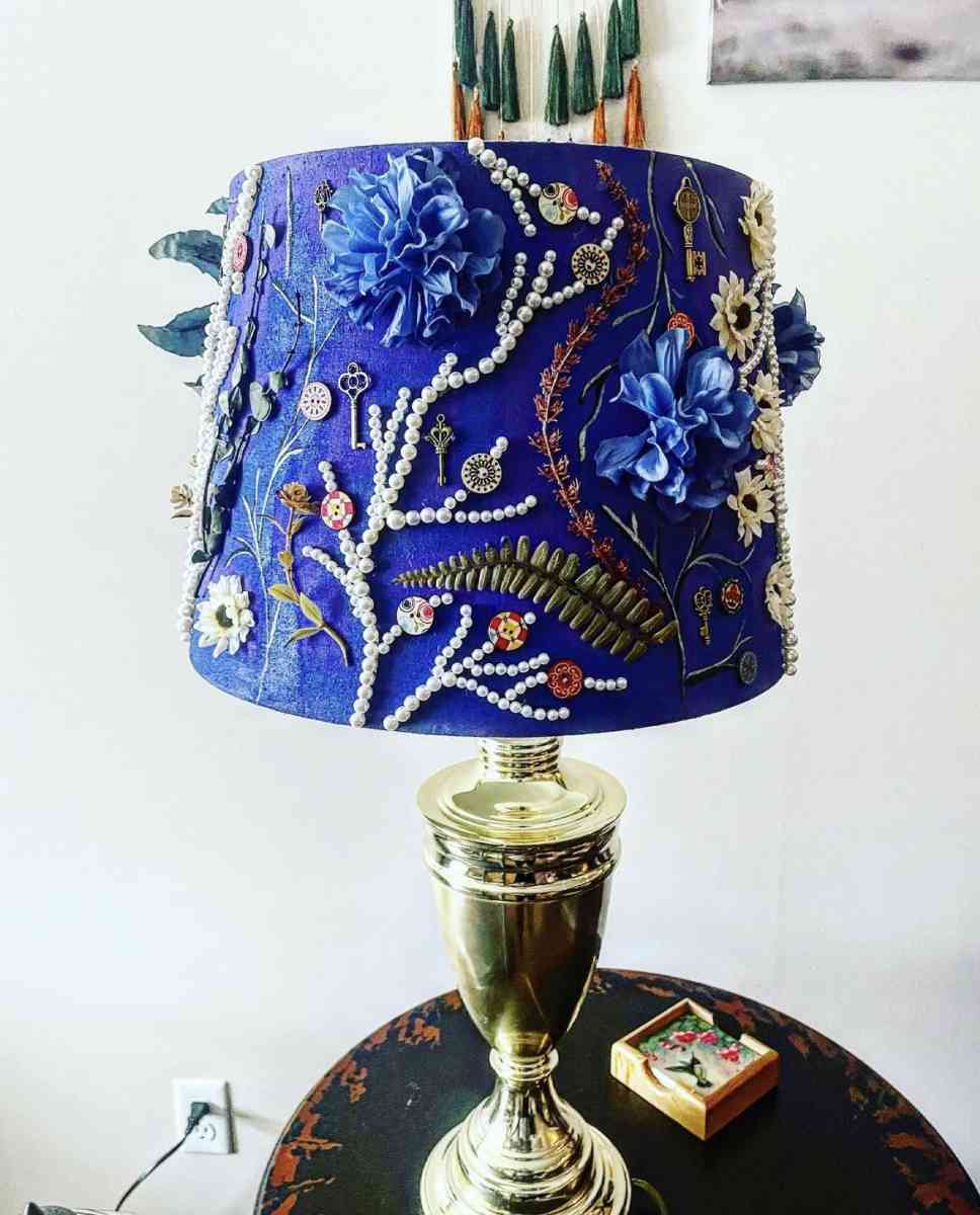 upcycled hand crafted and hand painted Lamp - Washington, Michigan - FleaMarketBay