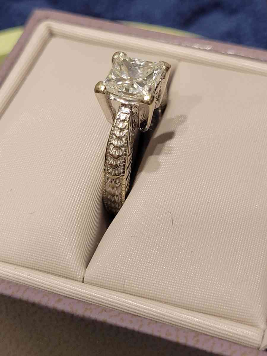 146 Caret Princess Cut Engagement Ring With Apprised - Houston, Texas - FleaMarketBay