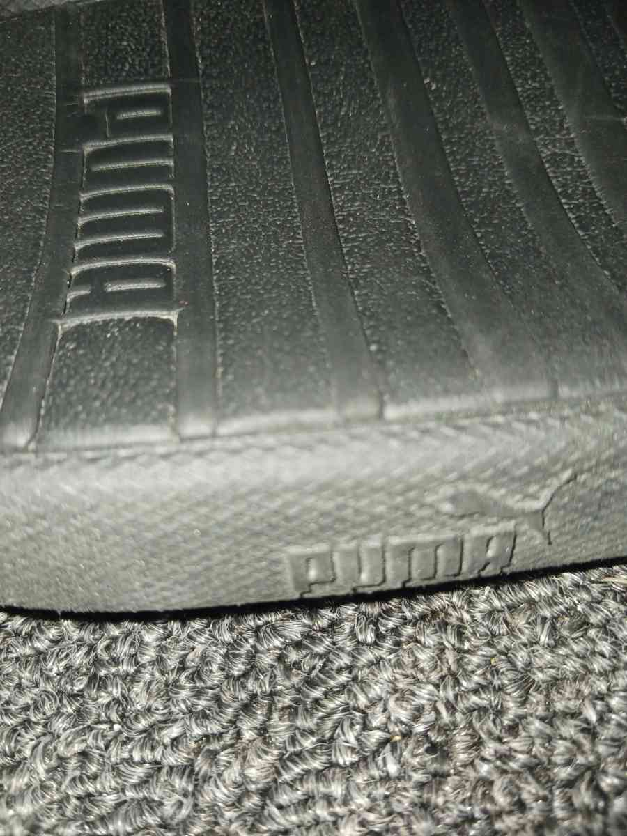 Forest Green and Black Puma Slides - Arverne, New York - FleaMarketBay