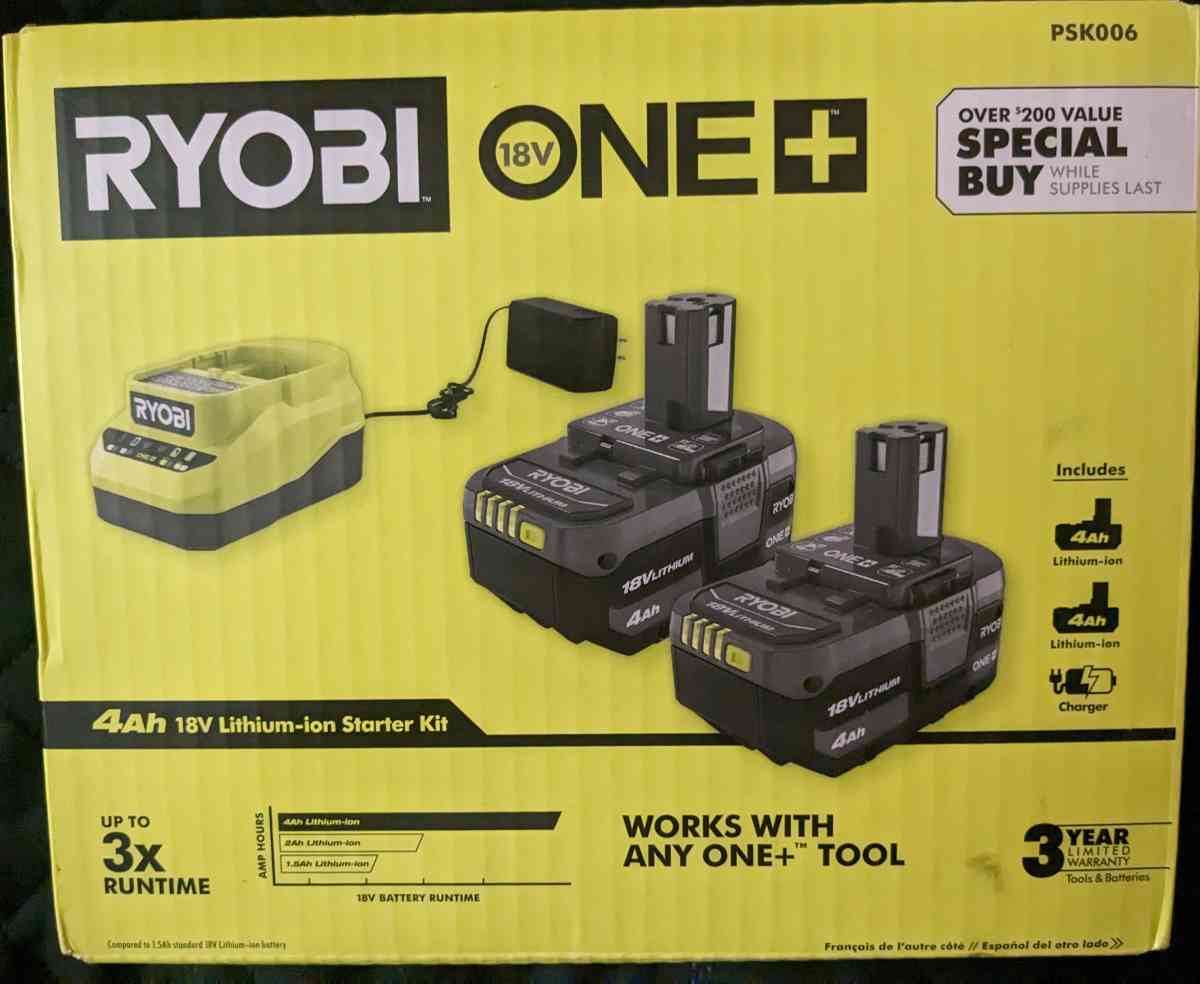 BRAND NEW Ryobi Two 4ah Batteries W Charger and Belt Sander - Concord, California
