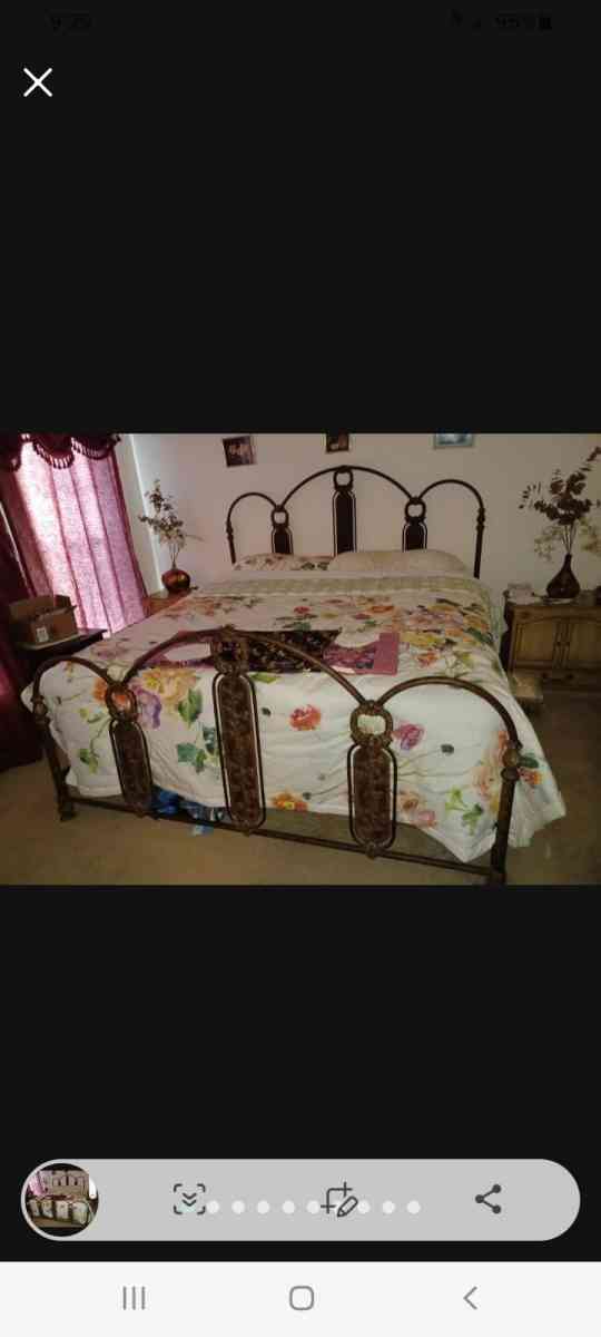 Cast iron king size bed frame Matress and Box Spring Used - Fort Worth, Texas - FleaMarketBay