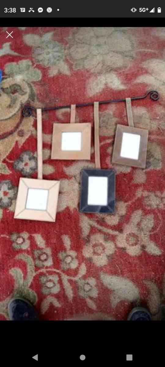 Leather and Metal Wall Hanging 5 Picture Frame - Manteno, Illinois