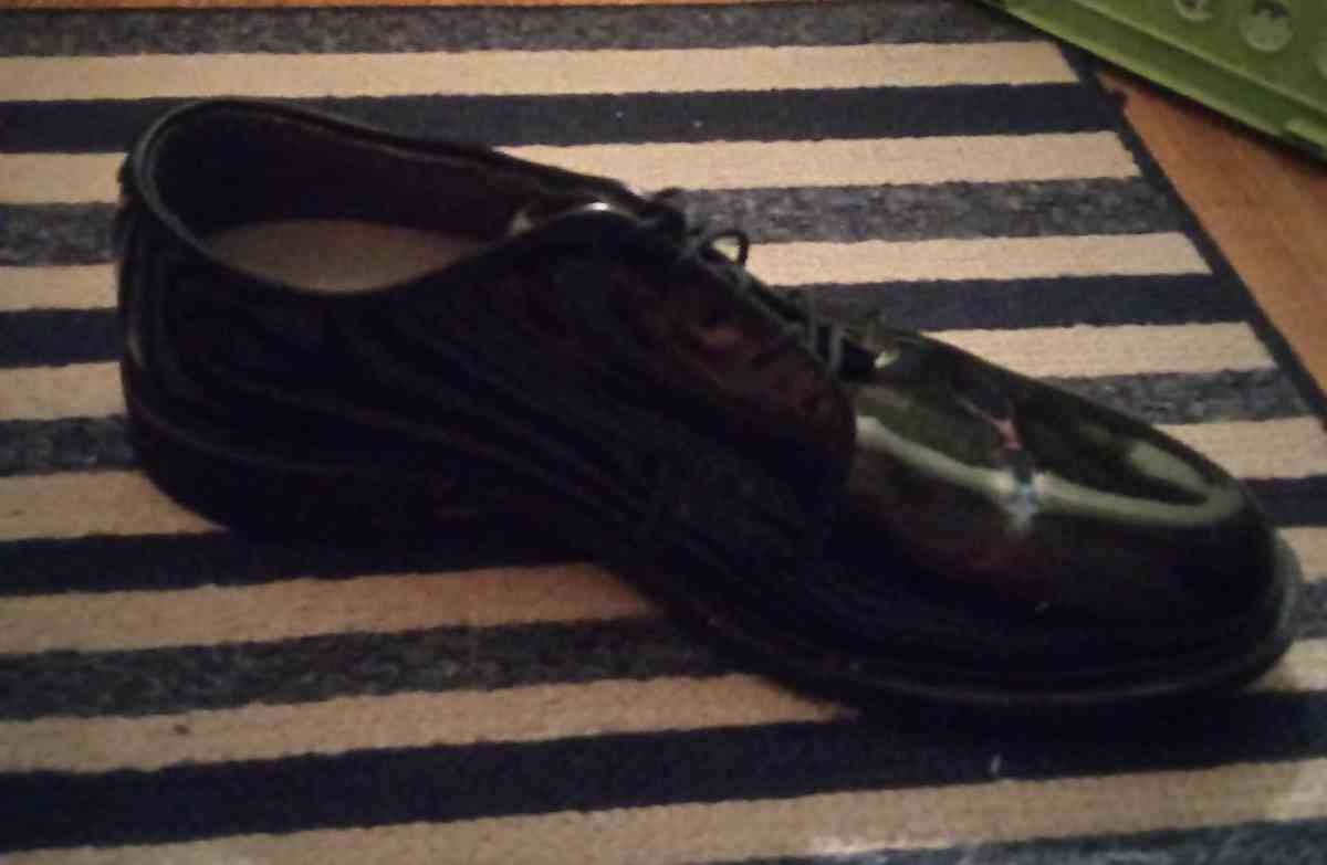 Bates Mens Black Leather Uniform Oxford sz 10E Dress Shoes - Belleville, Illinois - FleaMarketBay
