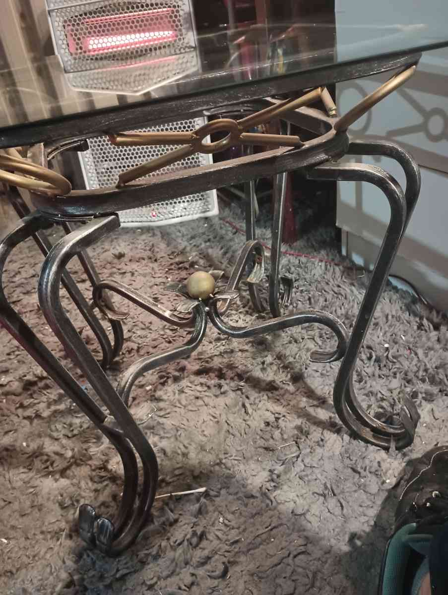 Wrought Iron Square Side Coffee Table - Manteno, Illinois - FleaMarketBay
