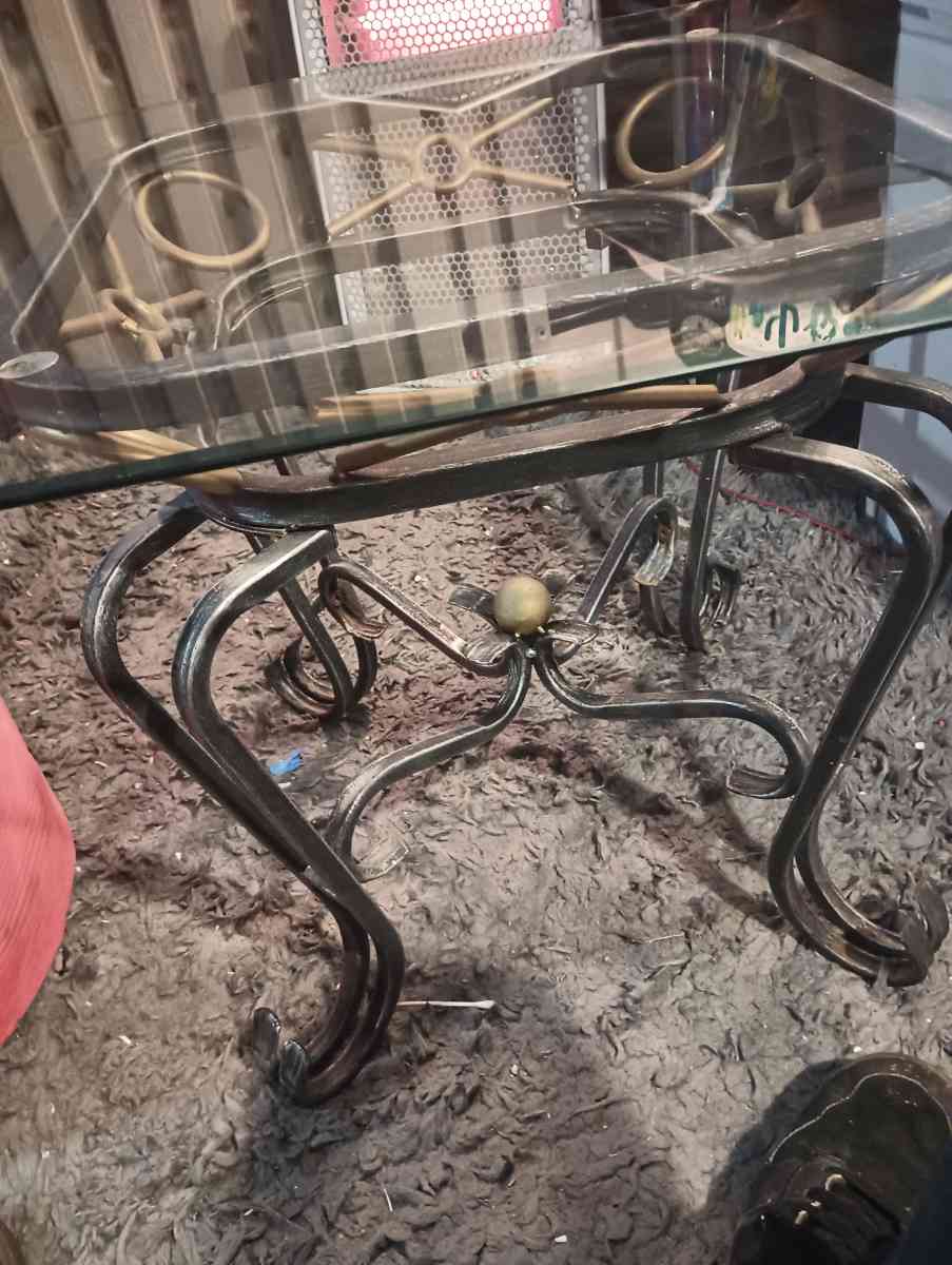 Wrought Iron Square Side Coffee Table - Manteno, Illinois - FleaMarketBay