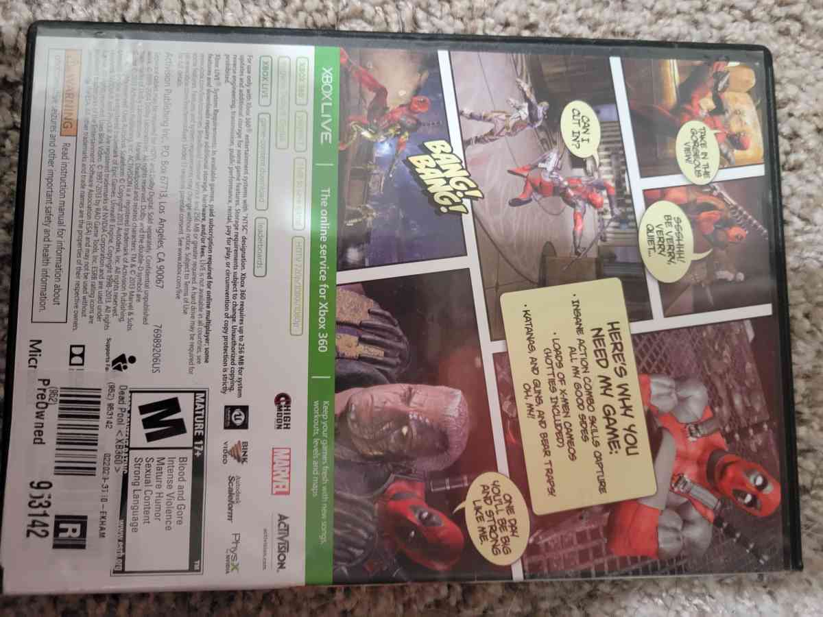 deadpool xbox 360 - Mequon, Wisconsin - FleaMarketBay