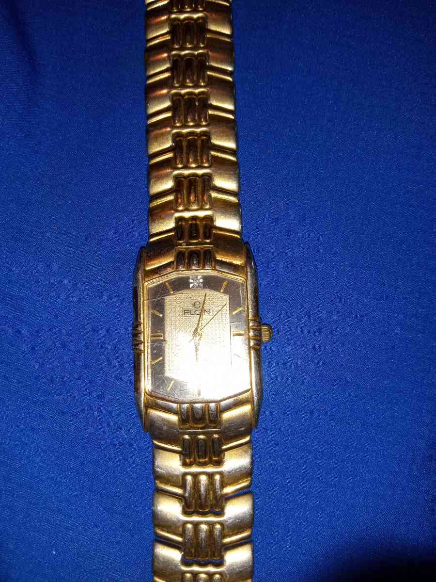 Mens Elgin diamond quartz Watch goldtone - Pilot Mountain, North Carolina