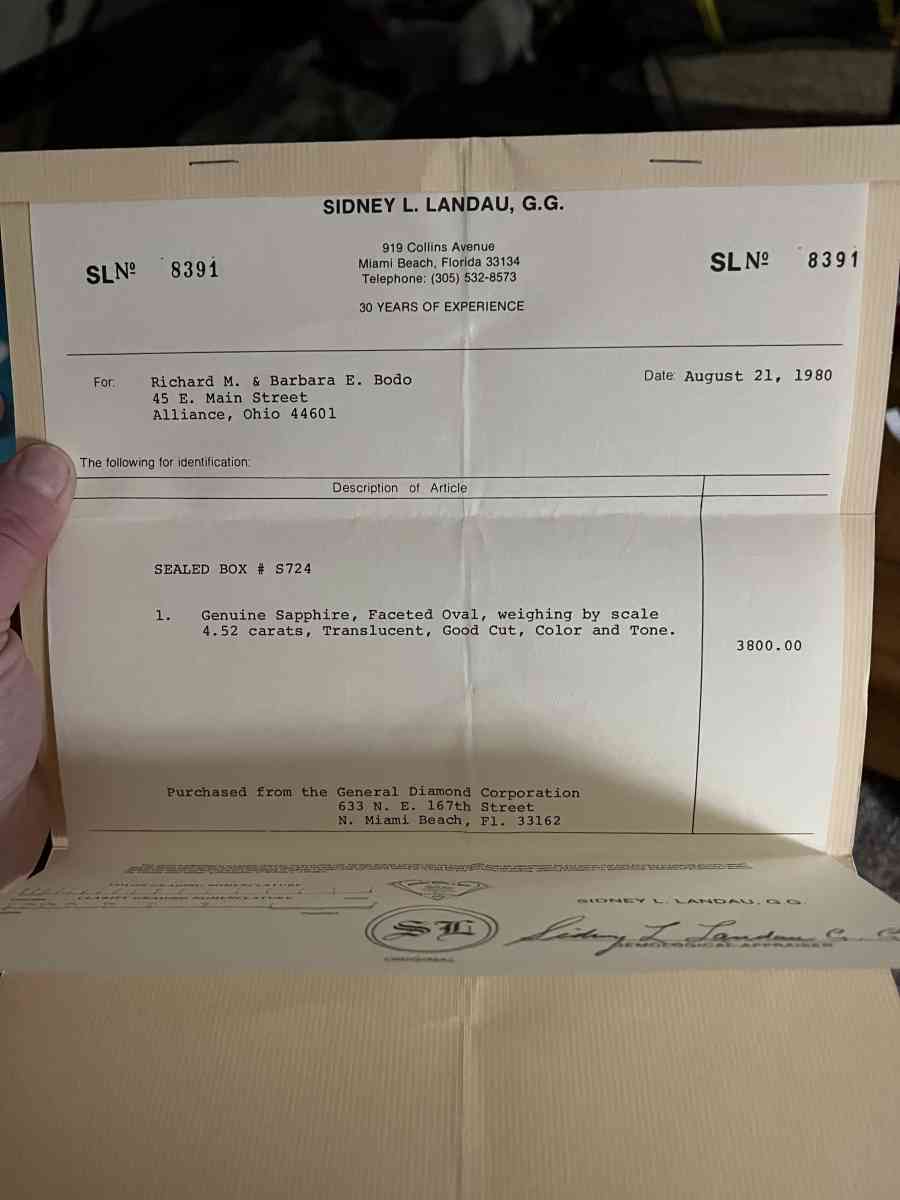 4 carate sapphire - Alliance, Ohio - FleaMarketBay