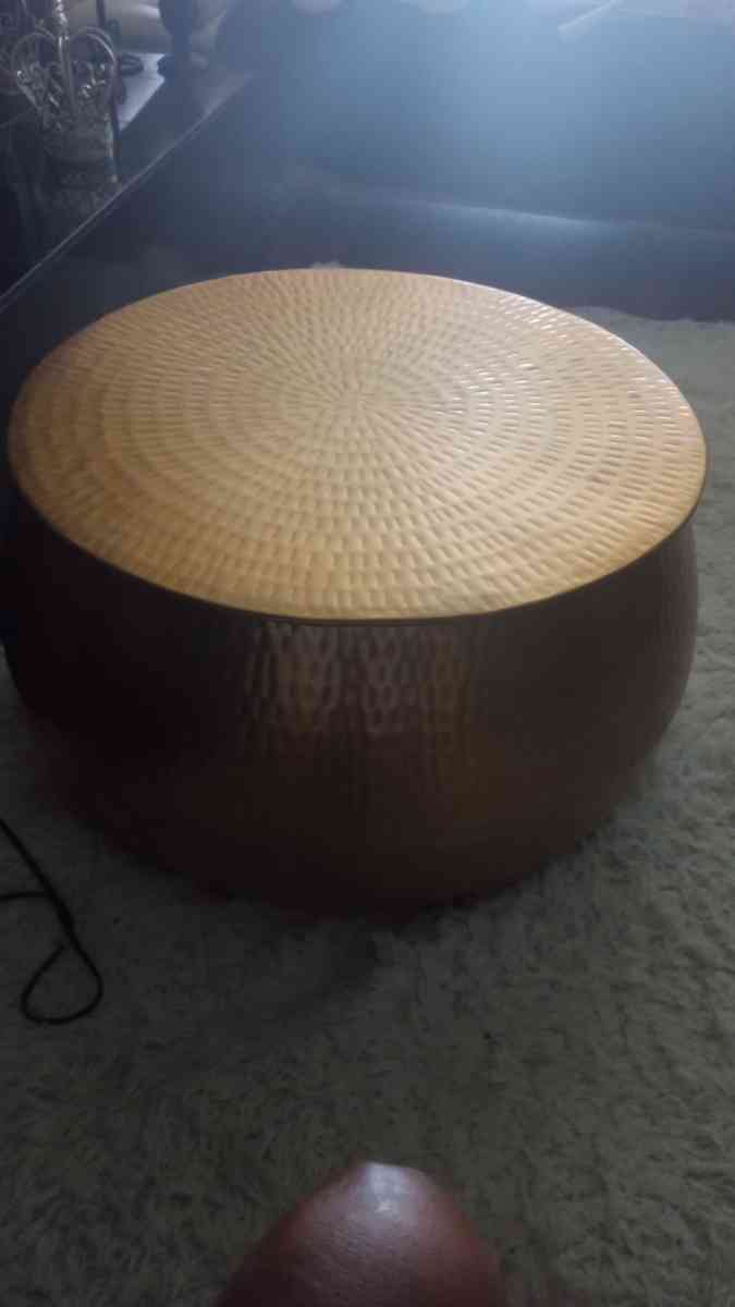 Calluna Round Coffee Table or Ottoman Gold - Phoenix, Arizona - FleaMarketBay