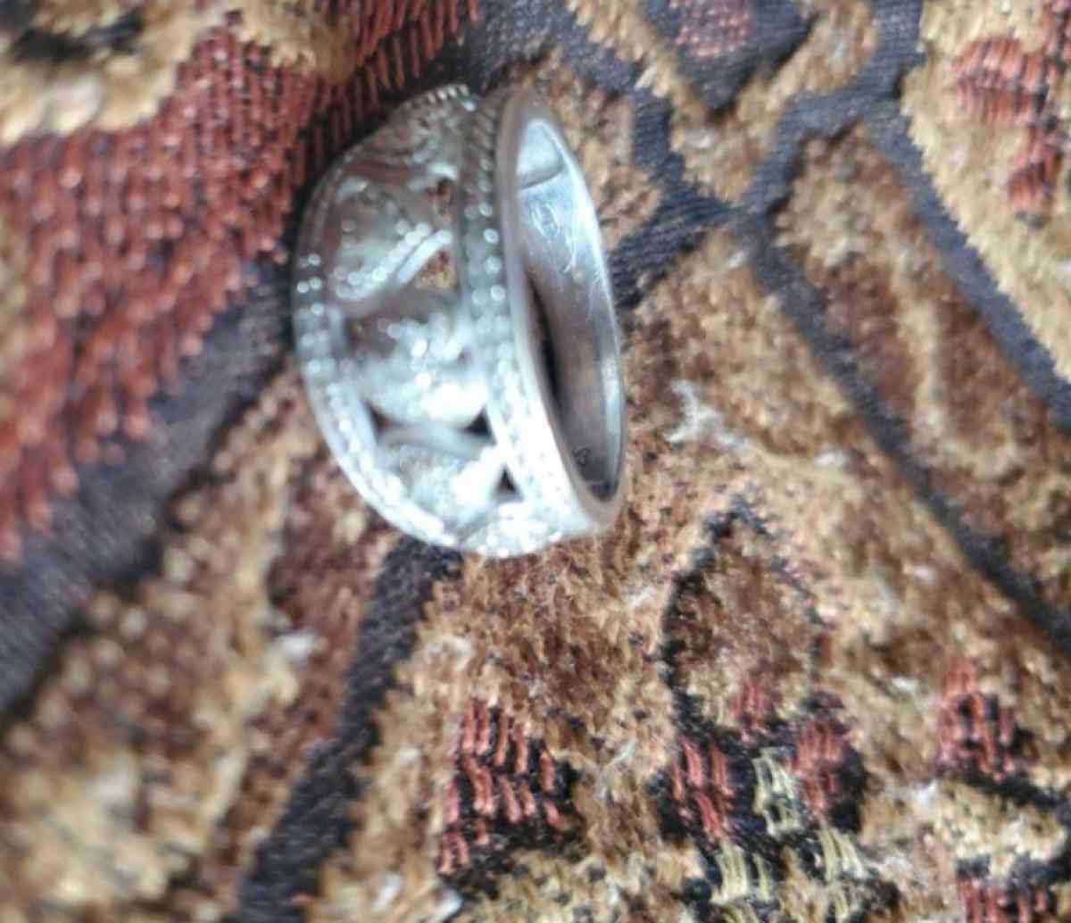 Sterling Silver And White Diamond Ring - Cross Hill, South Carolina - FleaMarketBay