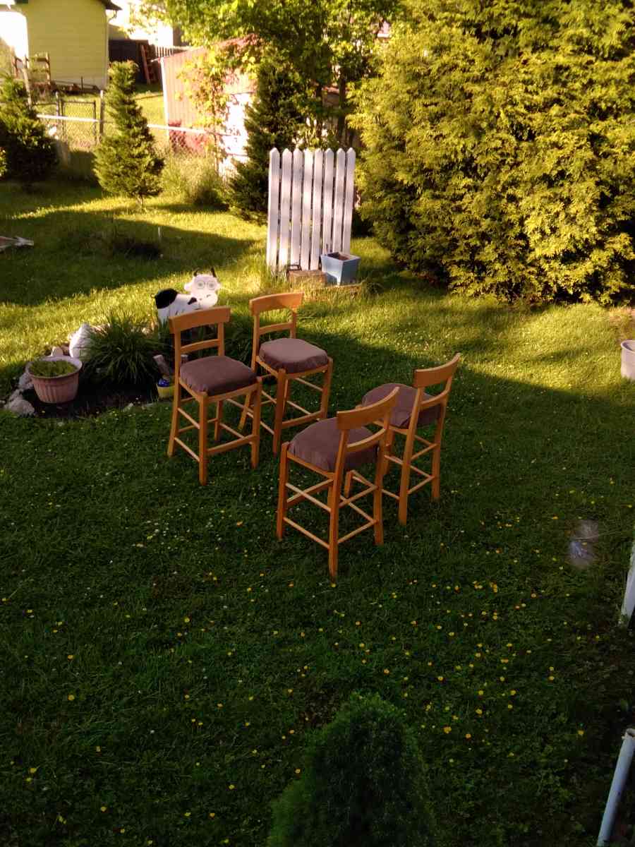 4 bar height wood stools