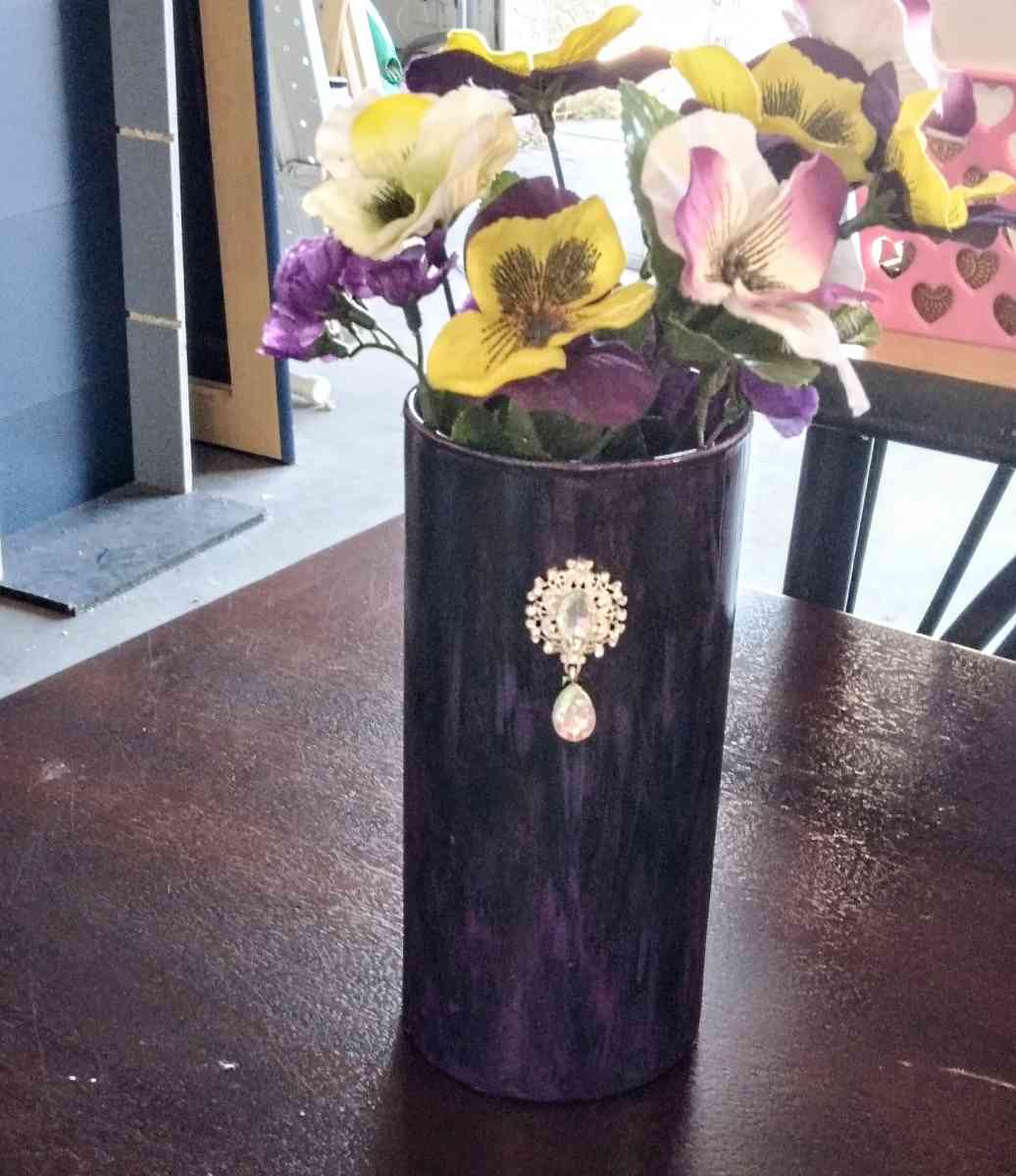 Glass Hand painted Vase
