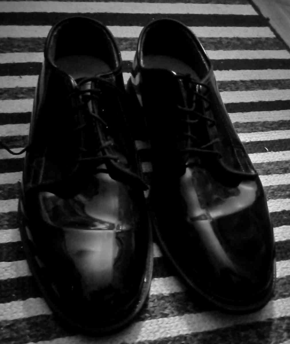 Bates Mens Black Leather Uniform Oxford sz 10E Dress Shoes - Belleville, Illinois - FleaMarketBay