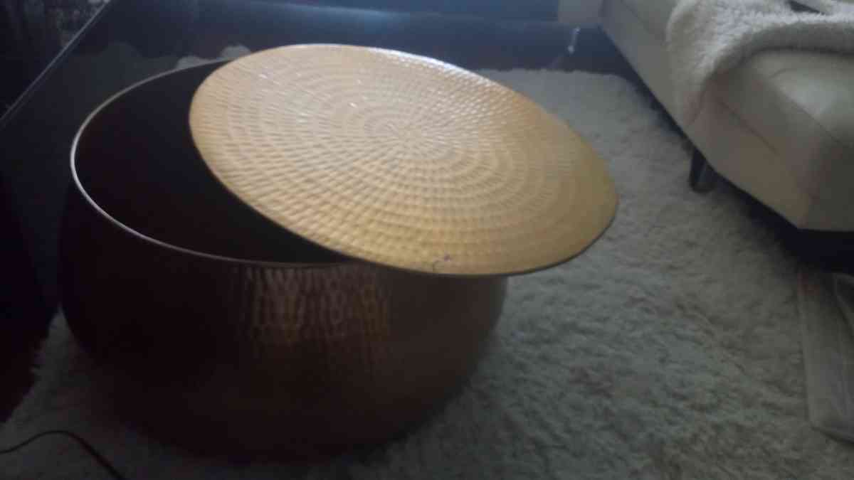 Calluna Round Coffee Table or Ottoman Gold - Phoenix, Arizona - FleaMarketBay