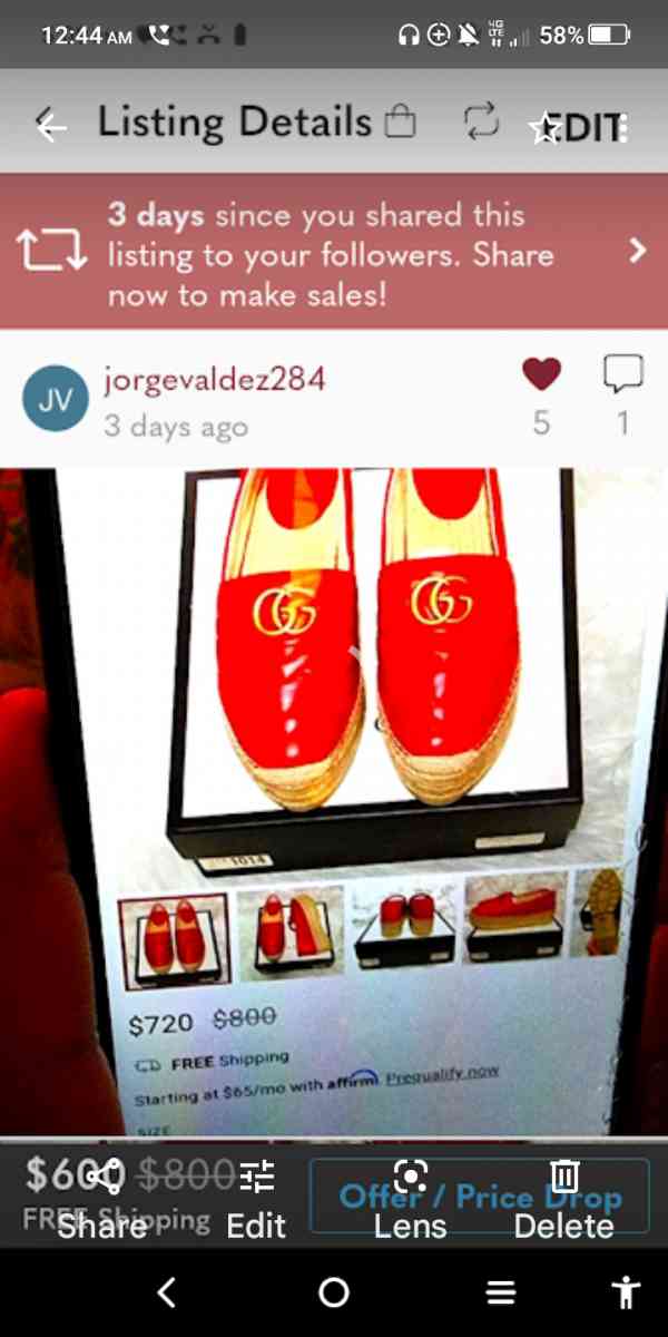red Gucci shoes - Palm Desert, California
