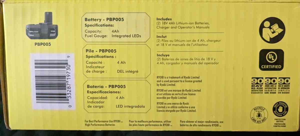BRAND NEW Ryobi Two 4ah Batteries W Charger and Belt Sander - Concord, California - FleaMarketBay