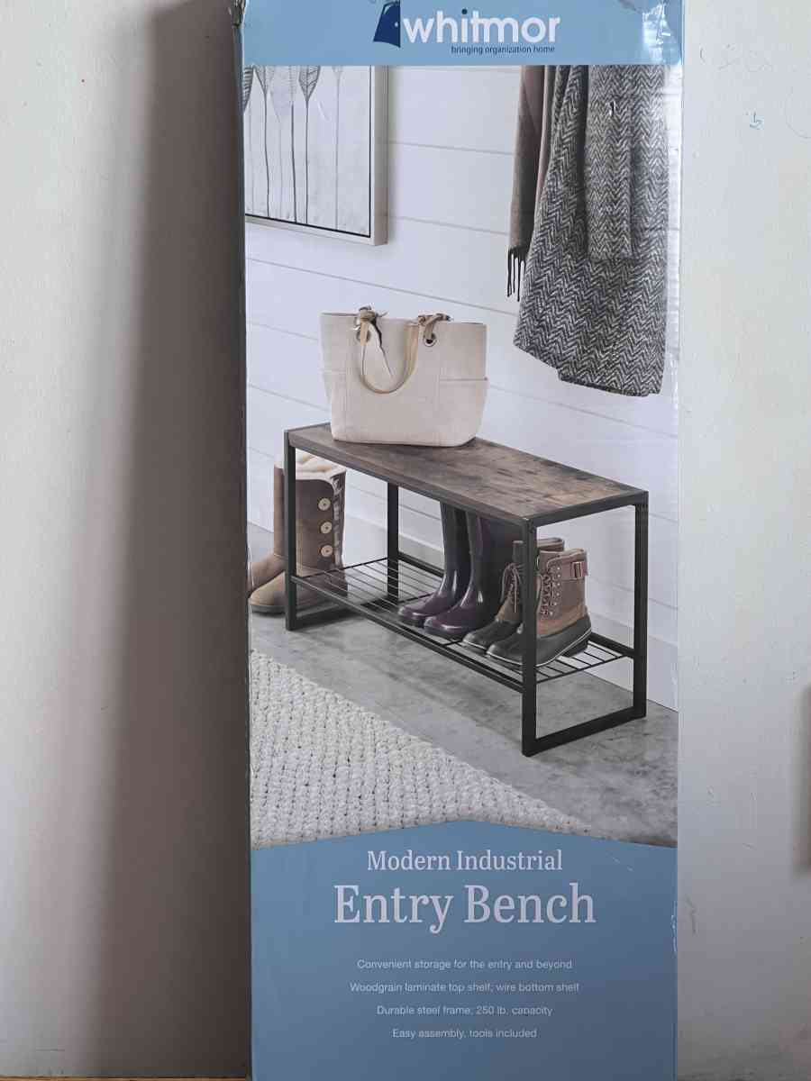 Whitmor Modern Industrial Entryway Bench - Far Rockaway, New York