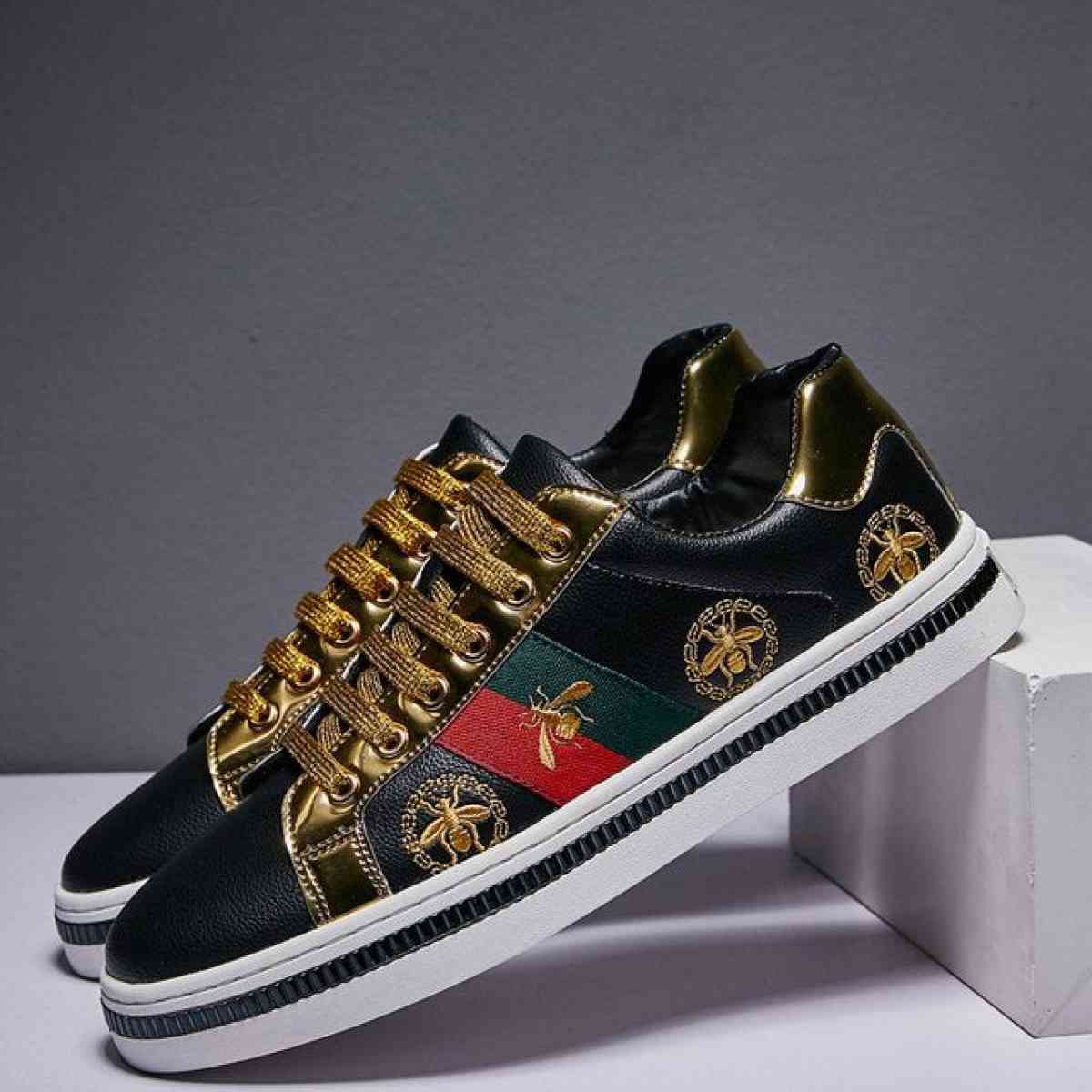 Luxury Golden Outdoor Low Flats Women Casual leather shoes C - Adelanto, California - FleaMarketBay