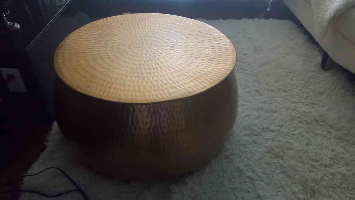 Calluna Round Coffee Table or Ottoman Gold - Phoenix, Arizona - FleaMarketBay
