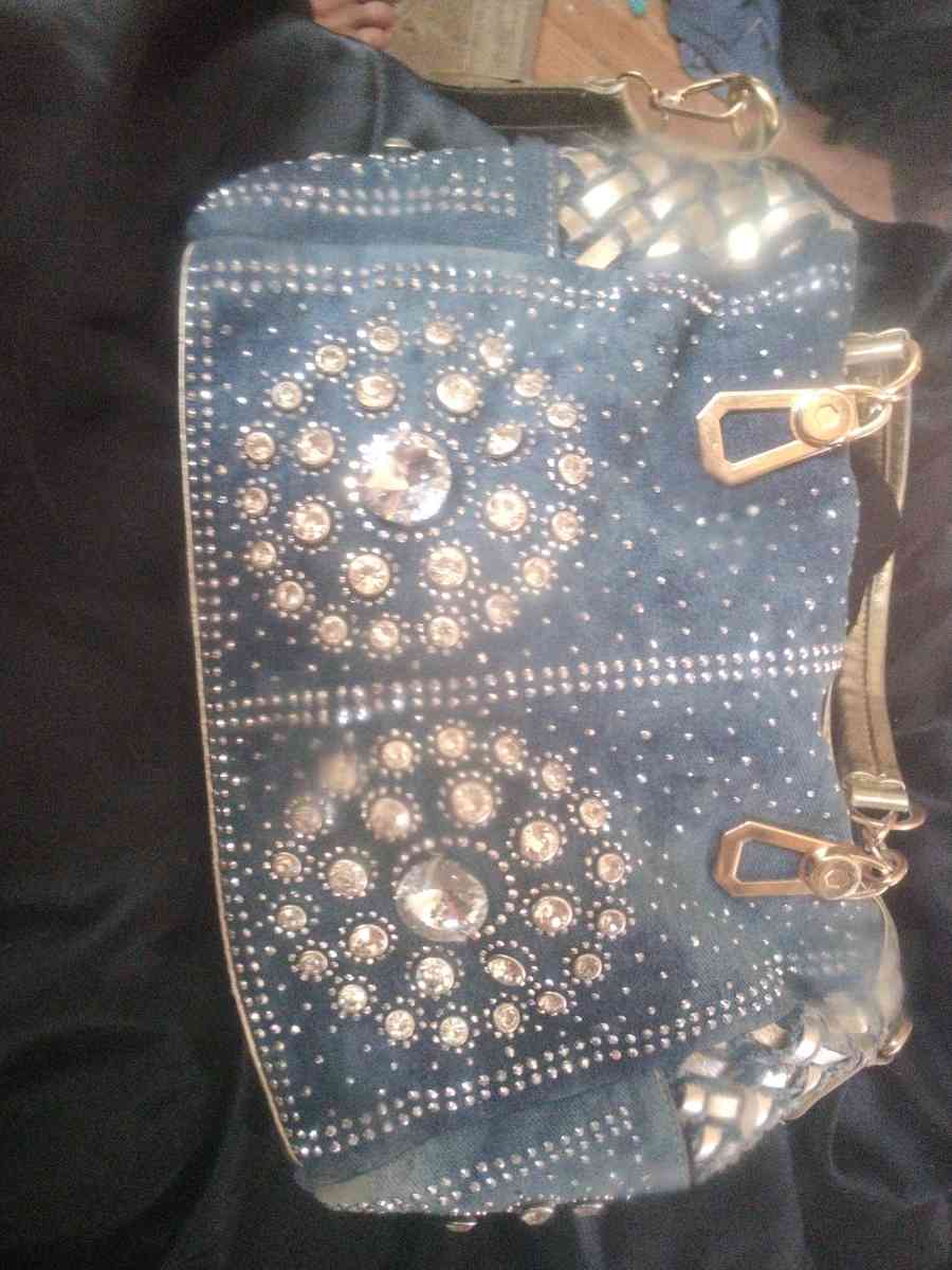 blue jean bejeweled womans hat and purse - Webb City, Missouri - FleaMarketBay