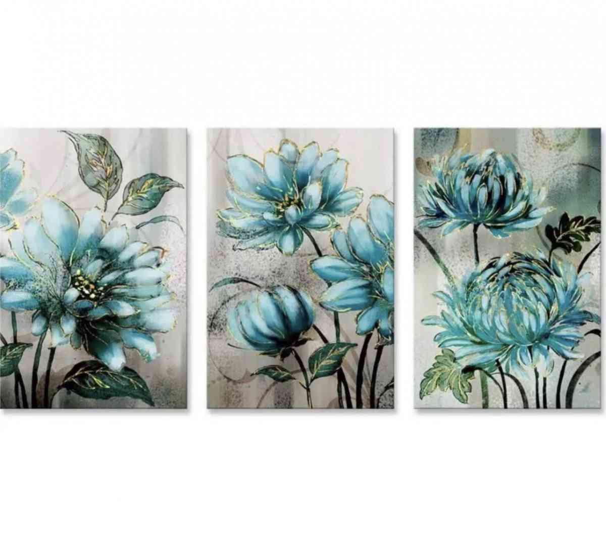 Blue Floral Canvas Set - Spartanburg, South Carolina