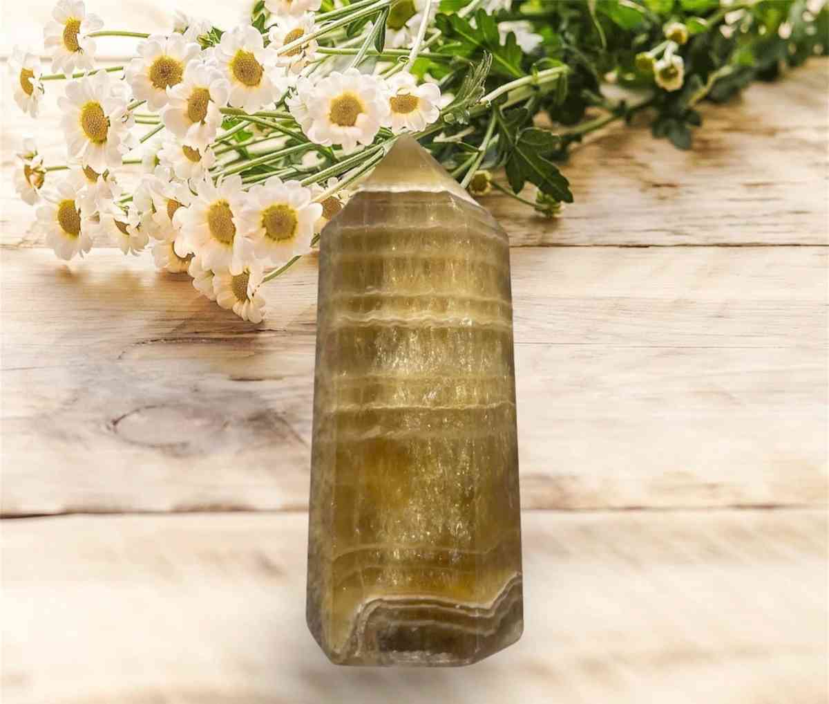 Yellow Flourite Crystal Tower